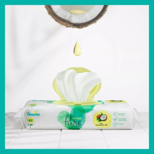 Chusteczki Nawilżane Aqua Pure Coconut Pampers Kokos 42 Szt