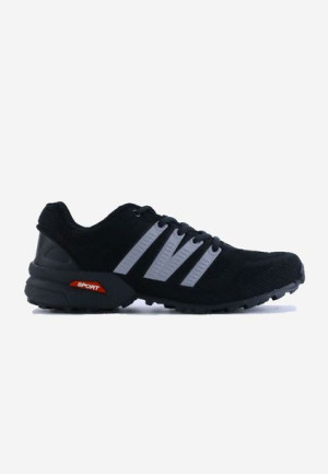 Buty sportowe męskie TREKKINGOWE lekkie czarne 12 Monette 41 Czarny