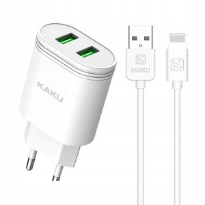 Mocna Ładowarka Sieciowa 2xusb + Kabel Do Iphone