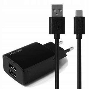 Ładowarka Sieciowa 2-usb Zasilacz +kabel Typ C