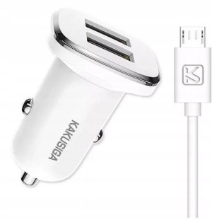 Ładowarka Samochodowa 2 Usb Kabel Micro Usb 1m