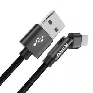 Kabel USB - LIGHTNING DO IPHONE 180° Kątowy 3A 1m