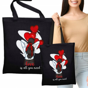 Torba Czarna Eko Prezent LOVE IS ALL YOU NEED Wz