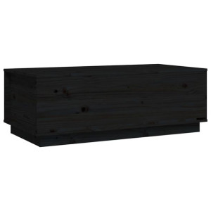 Stolik kawowy, czarny, 100x50x35 cm, lite drewno sosnowe