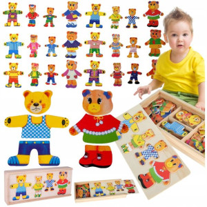 Układanka Drewniany Sorter Klocki Montessori 72 el