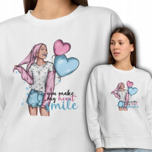 Wygodna Damska Bluza Biała MY HEART SMILE Wz - M