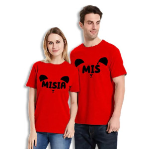 ZESTAW 2 KOSZULEK Red Na WALENTYNKI Misia Miś Wz