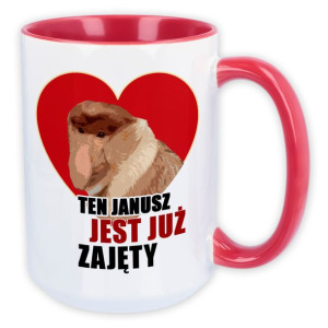 DUŻY Kubek XXL Czerwon Prezent na WALENTYNKI Wzory