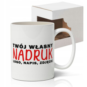 KUBEK 330ml z WŁASNYM Nadrukiem Zdjęcie LOGO Napis