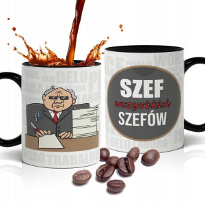 Kubek Czarny Korpo Praca Pracownik Miesiąca Wzory