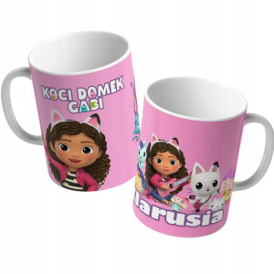 KUBEK Prezent KOCI DOMEK GABI Twoje IMIĘ +GRATIS