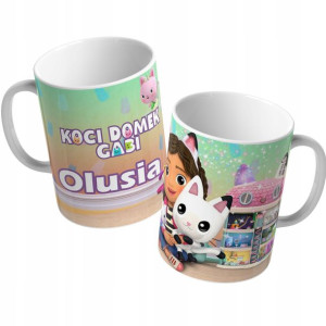 KUBEK Prezent KOCI DOMEK GABI Twoje IMIĘ +GRATIS