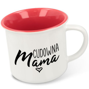 KUBEK RETRO Porcelanowy CUDOWNA MAMA Prezent Wzory