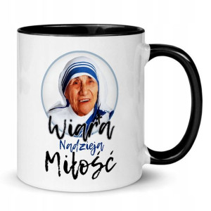 KUBEK Wnętrze CZARNE Katolickie Religijne Cytaty