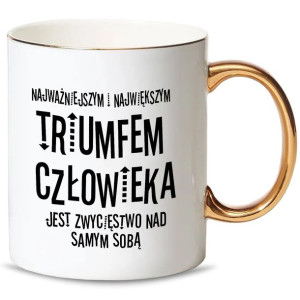 KUBEK Złoty Uchwyt Motywujace CYTATY Wiele WZORÓW