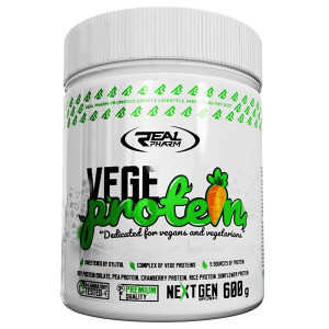 Vege Protein - białko odżywka wegańska - Real Pharm - 600g STRAWBERRY