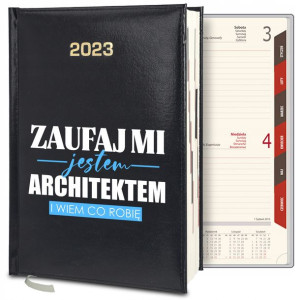 Kalendarz Czarny A5 2023 Prezent ARCHITEKTA WZORY