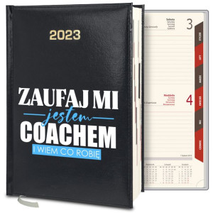 Kalendarz Czarny A5 2023 Prezent dla COACHA WZORY