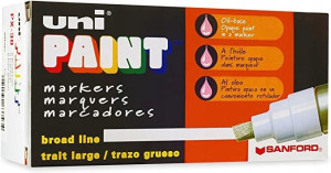 Marker olejowy UNI PX-30 biały 4-8,5mm ścięt 6 szt