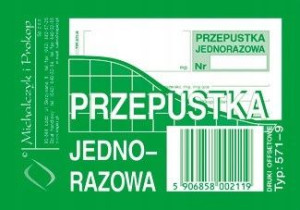 Przepustka jednorazowa A7 M&P 571-9