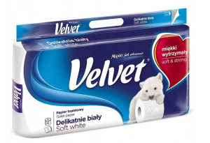 Papier toaletowy VELVET 8szt. biały