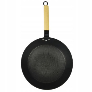 Patelnia Żeliwna Wok Głęboka Ciężka 30cm Indukcja