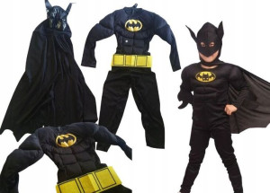 Batman Z Mięśniami Strój + Maska Peleryna 122/128