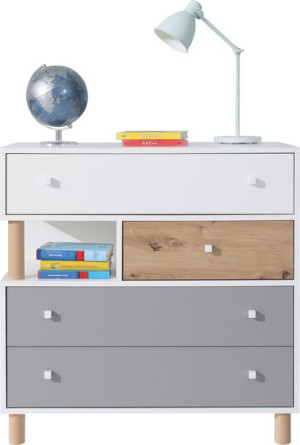 Nowoczesna KOMODA FABIŚ  SZUFLADY PÓŁKA  90 cm