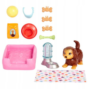 Hkd82 Barbie Mini Zestaw Piesek + Akcesoria