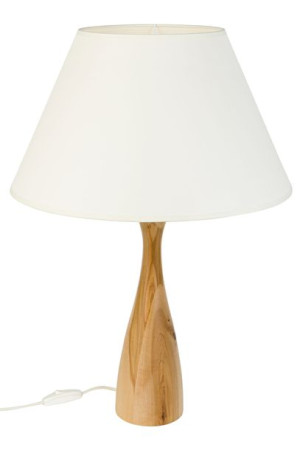 Lampa biurkowa stołowa Nagava drewno abażur kremowy E27