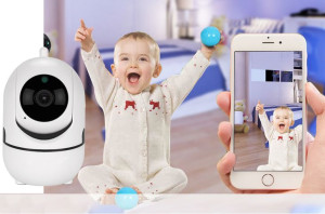 NIANIA ELEKTRONICZNA KAMERA IP OBROTOWA podgląd na telefon
