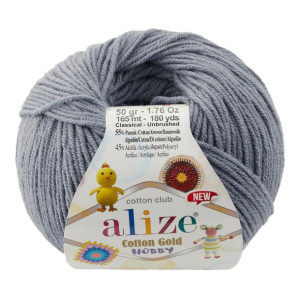 Włóczka Alize Cotton Gold Hobby - 87 Szary