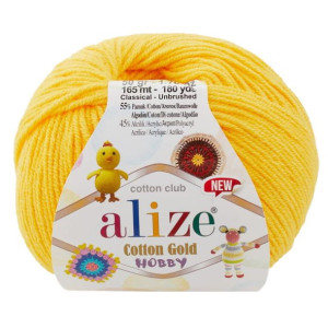 Włóczka Alize Cotton Gold Hobby - 216 Żółty