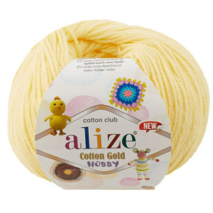 Włóczka Alize Cotton Gold Hobby - 187 Jasny Żółty