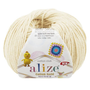 Włóczka Alize Cotton Gold Hobby - 01 Kremowy
