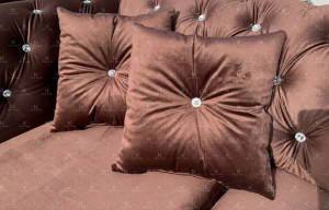 Poduszka GLAMOUR dekoracyjna kwadrat pikowana kryształ Swarovski