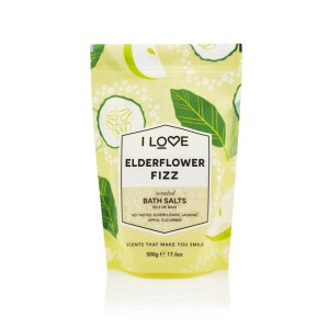 I Love Scented kojąco-relaksująca sól do kąpieli Elderflower Fizz 500g