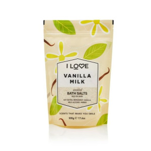 I Love Scented kojąco-relaksująca sól do kąpieli Vanilla Milk 500g