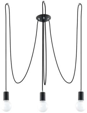 Lampa wisząca EDISON Czarna Pająk Loft 3x E27