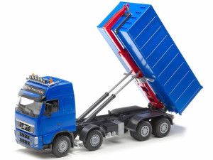 Emek 20854 Volvo FH16 niebieskie hakowiec z kontenerem wysokim niebieskim