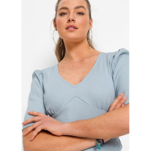 Bonprix Prążkowana Bluzka Z Bufkami 48-50 926544