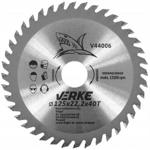 Tarcza Piła Widiowa Drewna 125 X 22,2 Mm 40t Widia