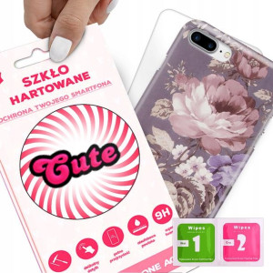 Etui + Szkło do iPHONE 7/8 PLUS Kwiaty Top Wzory