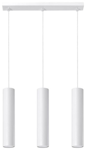 Zwis biały lampa wisząca LAGOS 3 tuba walec loft salon jadalnia