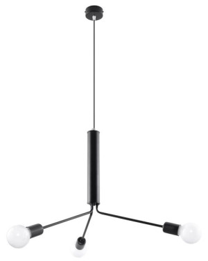 Żyrandol DUOMO 3D czarna lampa wisząca loft E27