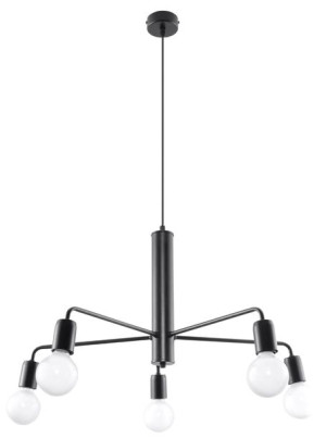 Żyrandol DUOMO 5 czarna lampa wisząca loft E27