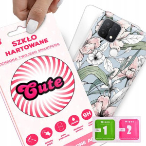 Etui + Szkło do OPPO A15S Flower Kwiatowe Wzory