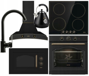 Duży Zestaw Agd Gorenje Retro Czarny + Gratis