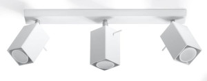 Biały plafon MERIDA 3 Halogen spot kwadrat