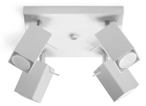 Biały plafon MERIDA 4 Halogen spot kwadrat